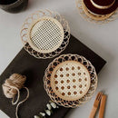 GobekUsa Bamboo Woven Coasters & Storage Basket Set for Kitchen Table Décor