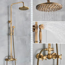 GobekUsa Brass Shower Set with 8" Rainfall Head and Hand Sprayer