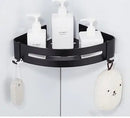 GobekUsa Black Aluminum Bathroom Corner Shelf Wall Mounted Soap Dish Holder