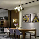 GobekUsa Gold Cage Origami Bird Chandelier - Modern Light Fixture for Home Decor