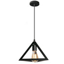 Vintage Black Geometric Iron Pendant Light