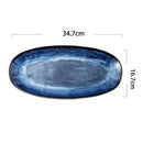 GobekUsa Blue Kiln Glazed Ceramic Sushi Plate