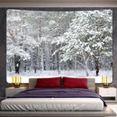 GobekUsa Christmas Snow Forest Tapestry: Bohemian Bedroom Wall Decoration