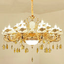 GobekUsa Gold Crystal LED Chandelier: Elegant Lighting for Living Room, Hotel, or Villa Hall