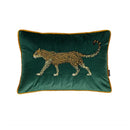GobekUsa Embroidered Leopard Cushion Cover in Retro Green Velvet for Luxury Living Room