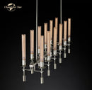 GobekUsa Glass LED Linear Chandelier for Dining & Living Room, Kitchen Island Lighting
