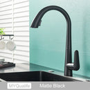 GobekUsa Black Kitchen Faucet Single Handle Pull Out Hot Cold Water Mixer Tap