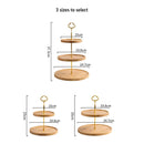 GobekUsa Bamboo Fruit Cake Stand Set Wood Tableware Snack Dessert Candy Plate