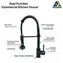 GobekUsa Black LED Kitchen Faucet Pull Down Mixer Tap 360° Rotation Stream Sprayer