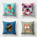 GobekUsa Cute Owl Cushion Pillow Cover for Home Sofa Bedroom Decor