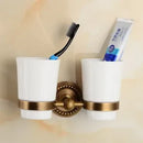GobekUsa Brass Bathroom Set: Robe Hook, Paper Holder, Towel Bar, Soap Basket.