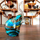 GobekUsa Crystal Glass Elephant Sculpture Figurine Handmade Craft Home Decor Gift
