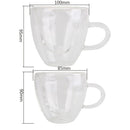 GobekUsa Heart-Shaped Double Glass Mug | Romantic Couple Cups for Tea, Coffee