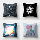 GobekUsa Cartoon Planet Astronaut Moon Rocket Pillow Case 45x45cm Square Cushion Cover
