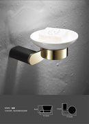 GobekUsa Gold & Black Bathroom Set - Shelf, Towel Rack, Holder, Brush Holder & More