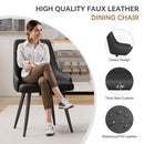 Upholstered Dining Chairs Set of 2 — PU Leather with Thick Cushion, Contemporary Reclining Design