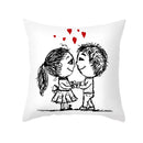 GobekUsa Love Heart Sketch Couple Pillow Cover 45X45CM Peah Skin Print