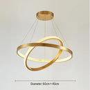 GobekUsa Gold Circle Chandelier Creative LED Lighting Modern Indoor Fixtures