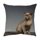 GobekUsa Cute Cat Sofa Cotton Linen Cushion Cover Pillowcase Home Decor Pillow
