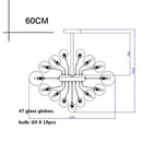 GobekUsa Glass Globe LED Chandelier: Nordic Luxury Metal Pendant Lighting for Living Room