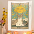 GobekUsa Cat Divination Tarot Card Tapestry Moon Phase Wall Hanging Décor