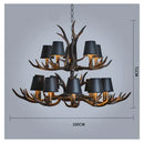 GobekUsa Antler Chandelier: Retro Resin Pendant Lamp for Living Room, Modern Rustic Lighting