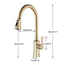 GobekUsa Gold Single Handle Kitchen Faucet: Hot and Cold Water Tap