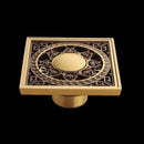 GobekUsa Antique Brass Flower Art Bathroom Floor Drain Waste Grate