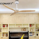 GobekUsa 52" Black Wood Ceiling Fan with LED Light and Remote Control
