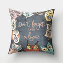 GobekUsa Cute Owl Cushion Pillow Cover for Home Sofa Bedroom Decor