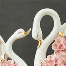 GobekUsa Elegant Swan Sculpture Figurines Pair for Home Décor & Wedding Gift