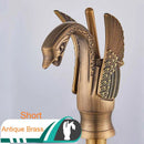 GobekUsa Golden Swan Bathroom Mixer Faucet - Deck Mount Basin Tap with One Handle