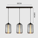 GobekUsa Gray Glass Pendant Light for Bar Stair Dining Room E27 Edison Lamp Lighting