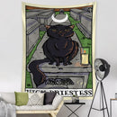 GobekUsa Black Cat Tarot Tapestry: Psychedelic Hippie Wall Hanging Room Decor