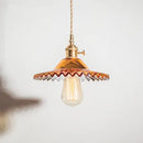 GobekUsa Copper Base Glass Pendant Light with Switch, Braided Wire - Nordic Style for Home & Restaurant Décor