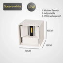 GobekUsa LED Motion Sensor Wall Lamp IP65 Waterproof 9W 12W 20W Indoor Outdoor Sconce