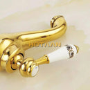 GobekUsa Gold Finish Basin Faucet with Single Handle and Ceramic Taps
