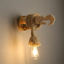 GobekUsa Hand Shape Hemp Rope Wall Light for Corridor Bar Restaurant, E27 Wall Decoration Lamp