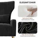 Convertible Accent Chair – Velvet Mid-Century Reading Armchair