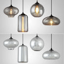 GobekUsa Gray Glass Pendant Light for Bar Stair Dining Room E27 Edison Lamp Lighting