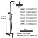 GobekUsa Black Bathroom Shower Faucet Mixer with 8" Rainfall Shower, Wall Mount Tub Spout