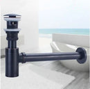 GobekUsa Antique Brass Pop Up Drain Kit with P-Trap Pipe for Bathroom Sink.