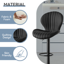 Counter Height Swivel Bar Stools with High Backrest, Fabric Seat (Set of 2)