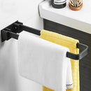 GobekUsa Black Aluminum Bathroom Towel Rack - Single Layer Wall Mounted Towel Bar