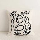 GobekUsa Embroidery Pillow Cover 45x45cm/30x50cm Abstract Pattern for Home Decor