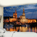 GobekUsa City Night Scene Tapestry with European London Style Wall Hanging