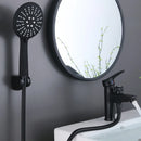 GobekUsa Black Copper Basin Faucet with Shower Head & Dual Function Mixer