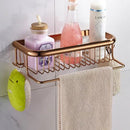 GobekUsa Gold Brass Bathroom Shelf with Soap Holder 30cm/45cm