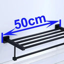 GobekUsa Black Towel Rack: Wall-mounted Aluminium Bathroom Accessories
