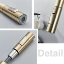 GobekUsa Brushed Gold Kitchen Faucet with 360° Rotating Spout and Two Outlet Modes